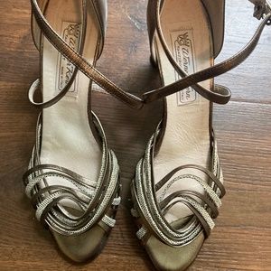 Women's Metallic Strappy Heels